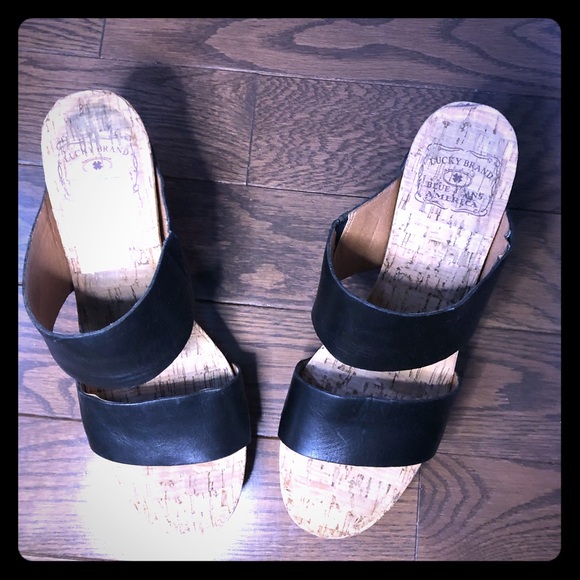 Lucky brand platform wedge sandals, size 9 - Picture 1 of 4